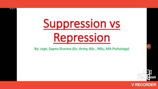 Suppression Vs Repression two different defense mechanism [upl. by Jarvis]