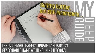 Lenovo Smart Paper January 24 Update Overview Searchable Handwriting in Notebooks Added [upl. by Arhas]