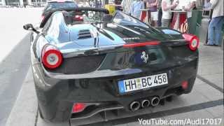 Ferrari 458 Spider black  Start Up Rev Acceleration amp Details Full HD [upl. by Nevar698]