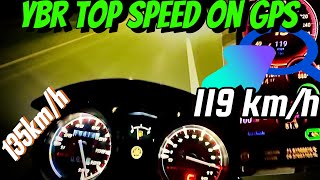 Ybr 125 top speed on gps  dragrace ybrmodified bikerace [upl. by Avle]