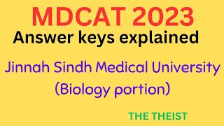 JSMU mdcat mcqs of 2023Biology portion with keys and their explanation [upl. by Eli591]