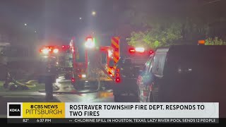 Rostraver Township Fire Department battles 2 overnight fires [upl. by Isoais]