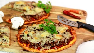 LOW CARB PIZZABODEN mit Quark und Käse  glutenfrei [upl. by Aniehs]