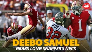 quotDeebo Samuel Grabs Long Snapper’s Neck After Moody Misses 3 Kicks  49ers Tensions Risequot [upl. by Kcirdderf]