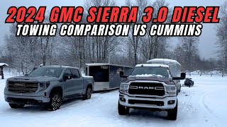 2024 GMC Sierra 1500 30l Duramax Diesel vs Ram Cummins Towing MPG comparison driving review [upl. by Sandstrom489]