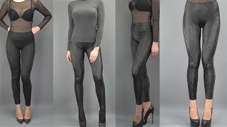 Super SKINNY Leggings Leather Style animalprint TIGHTS Lookbook Calzedonia  TRY ON REVIEW [upl. by Cost]