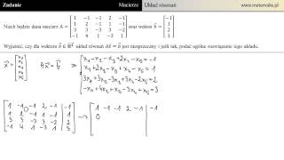 Macierze  ogólne rozwiązanie układu równań Studia [upl. by Rozelle884]