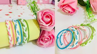 Bracelets with Mask Elastic cord  Best Out Of Waste [upl. by Arais]