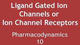 Ligand Gated Ion Channels or Ion Channel Receptors Pharmacodynamics Part 10  Dr Shikha Parmar [upl. by Froma]