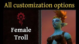 All Customization Options Female Troll 1616 with Race Theme music Classic WoW [upl. by Sutton]