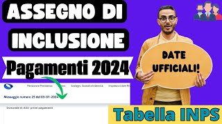 👉ASSEGNO DI INCLUSIONE DATE PAGAMENTI UFFICIALI DA GENNAIO 2024 Circolare INPS [upl. by Natika]