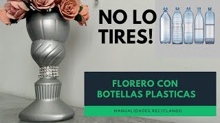 Manualidades con botellas plasticas  como hacer un JARRON con botellas de plastico [upl. by Shargel]