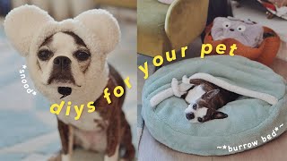 DIYs for your Dog  Ear Warmer Snood amp Pet Cave Snuggle Blanket Bed [upl. by Nosirrag]