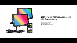 EFEP RGB LED Flood Light Outdoor Color Changing Led Stage Landscape Lights [upl. by Nirtiak]