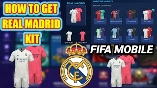 How to Get Real Madrid Kit in FIFA Mobile 21  Real Madrid Kits amp Logo in FIFA mobile 21 2021 [upl. by Stig]