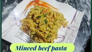 Minced beef pasta Recipe  Spicy pasta recipe [upl. by Aninaig665]