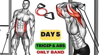 Resistance Band Workout For Tricep and Abs  8 Best Exercises with Bands [upl. by Caassi]