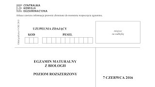 Biologia Czerwiec 2016 STARA PODSTAWA Live matura [upl. by Fiertz]