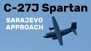 Alenia C27J Spartan  SARAJEVO APPROACH  BACKWARD MOVEMENT  4K  SIAF 2023 [upl. by Kcir]