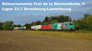 Ligne 337 StrasbourgLauterbourg  Détournements Fret de la Rheintalbahn 1 [upl. by Akvir]