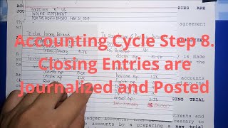 Basic Accounting  Accounting Cycle Step 8 Closing Entries are Journalized and Posted Part 1 [upl. by Sej]