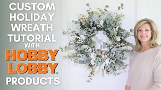 Elegant HOBBY LOBBY Christmas Wreath  Christmas Wreath Tutorial [upl. by Cogswell]