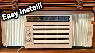 How to Install Midea 5000 BTU Window Air Conditioner  Model MAW05M1WWT AC RealTime Installation [upl. by Anilasor]