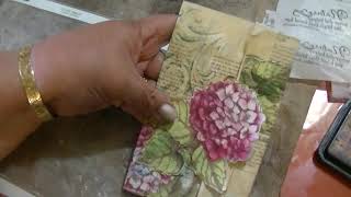 A Tutorial on Embellishing an envelope using napkin decoupage Part 1 [upl. by Heida]