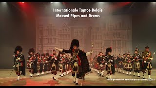 Massed Pipes and Drums  Taptoe België Lommel 2018 [upl. by Demaria]