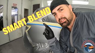 Car Painting HOW TO Blend Basecoat and Clearcoat [upl. by Onibag]