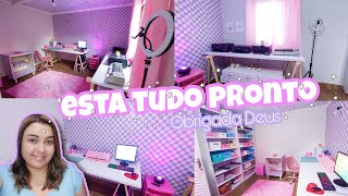 O TOUR FINAL PELO MEU CANTINHO TUDO PRONTO  MAIS DO QUE EU SONHEI 💜 [upl. by Riatsila]