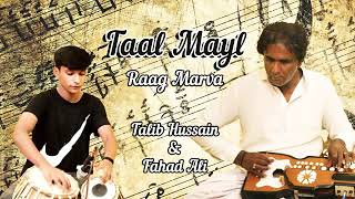 fahad ali khan and talib hussain jugalbandi presenting raag marva tablazone solo teental [upl. by Rimidalg390]