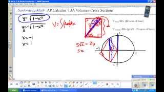 SanfordFlipMath AP Calculus 73 Volumes by Cross Section [upl. by Hcelemile83]