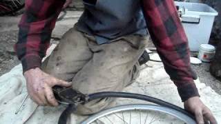 Penny Farthing tyre fitting [upl. by Halehs]