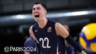 Team USA controls match vs Argentina throughout mens volleyball opener  Paris Olympics [upl. by Sternberg157]