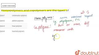 Homopolymers and copolymers are the types of  CLASS 12  MANMADE MATERIALS  CHEMISTRY  ARIHA [upl. by Nairot285]