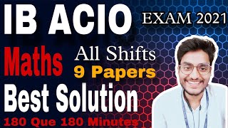 IB ACIO Previous Year Maths Solved Paper  ACIO 2021 Maths Solution by Rohit Tripathi [upl. by Hung]