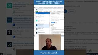 Vagas para Desenvolvedor Junior Nodejs [upl. by Percival]