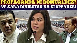 GRABE VP SARA DINIRETSO NA SI SPEAKER ROMUALDEZ KULANG NA LANG SABIHiN ‘DO NOT VOTE FOR SARA’ [upl. by Ahsoyem]