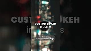 Realistic Custom Bokeh Effect in Cycles b3d [upl. by Ahsael]