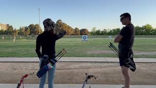 Archery evening practice recurve barebow 21102024 with Miles [upl. by Dougall]