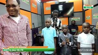 Harrison and brothers from Divine Privileged Home visits Adom Fm Live with Rev Kwamina Idan [upl. by Akemrehs264]