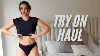 4kTry On Haul Black Shirt  Transparent Bra Get Ready With Me  2024 [upl. by Ahras]