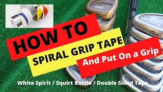 How To Regrip a Golf Club and How To Spiral Tape  Golf club gripping [upl. by Nytsrik]