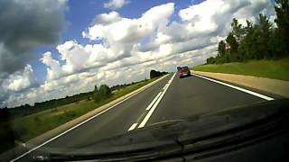 Overtake Fail  Two cars and bus crash ends with a flip over [upl. by Nyleuqcaj]