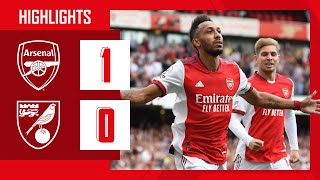 HIGHLIGHTS  Arsenal vs Norwich 10  Aubameyang with the winner amp Tomiyasu makes his debut [upl. by Hnil]