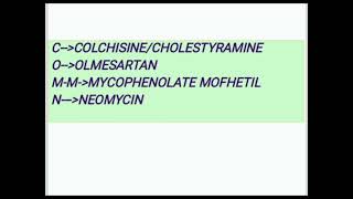 MNEMONIC DRUGS CAUSING MUCOSAL MALABSORPTION medicinelectures medicineeducationtalksmedilectures [upl. by Akived788]