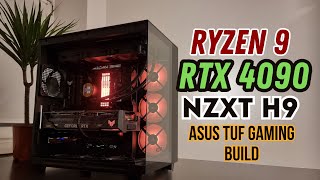 NZXT H9 Flow Black Asus TUF 4k ATX build  AMD Ryzen 9 7950X3D  NVIDIA RTX 4090 24GB [upl. by Vally]