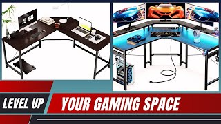 Best Budget LShaped Gaming Desk  Maximize Your Gaming Setup [upl. by Ty]