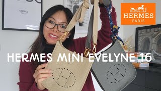 Hermes MiniTPM16 Evelyne Review Bag details How to Wear and What fits inside [upl. by Nired503]